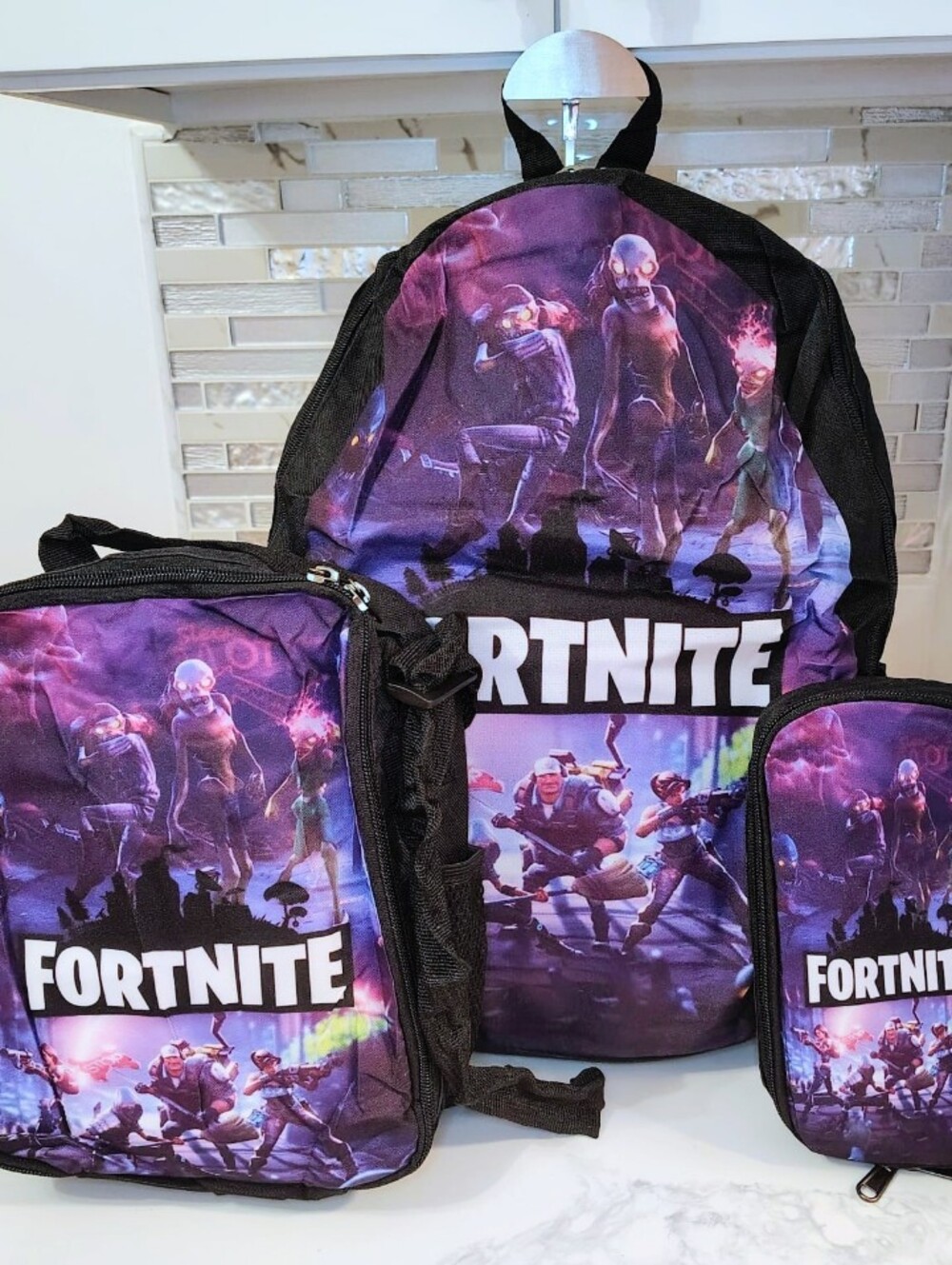NEW 3FER Fortnite Backpack Set w/ Lunchbox, Pencil Case & A BONUS